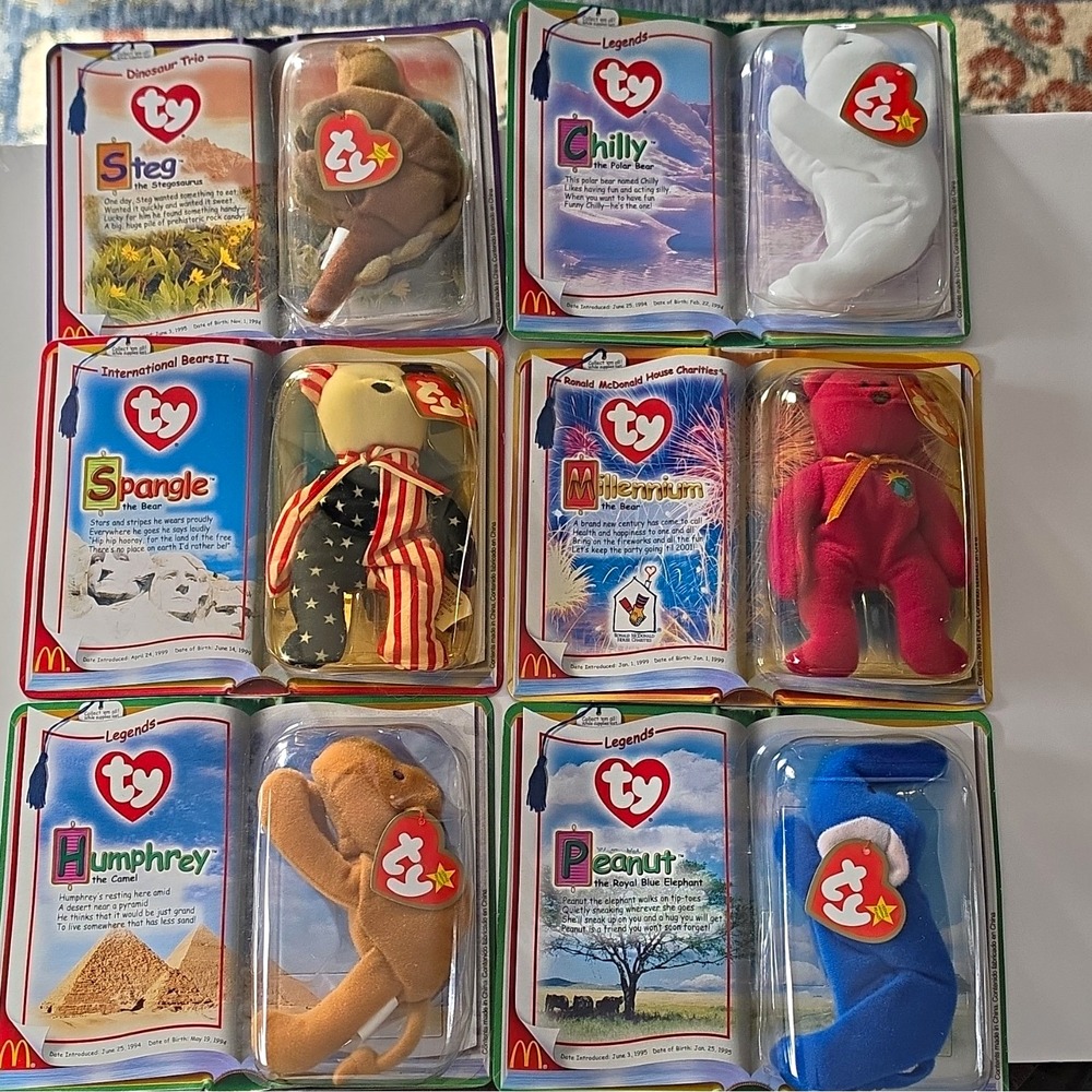 Ty Teenie Beanies McDonald's Plush Lot Chilly Steg Spangle Peanut Mill  2000